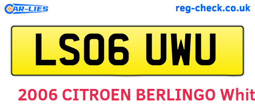 LS06UWU are the vehicle registration plates.
