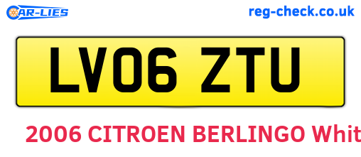 LV06ZTU are the vehicle registration plates.