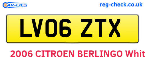 LV06ZTX are the vehicle registration plates.