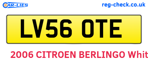 LV56OTE are the vehicle registration plates.