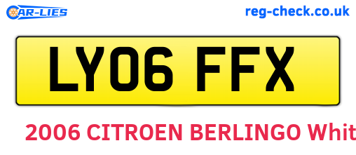 LY06FFX are the vehicle registration plates.
