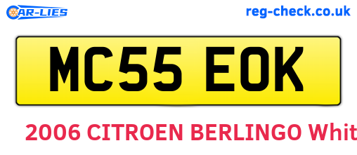 MC55EOK are the vehicle registration plates.
