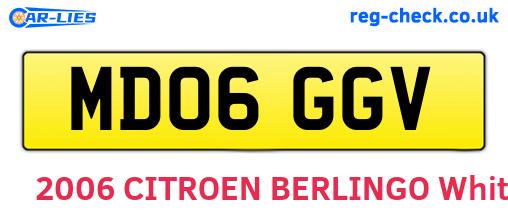 MD06GGV are the vehicle registration plates.