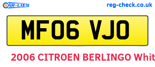 MF06VJO are the vehicle registration plates.