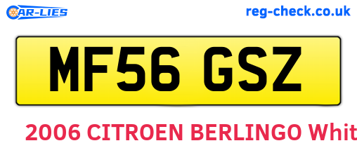 MF56GSZ are the vehicle registration plates.