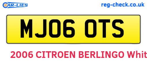 MJ06OTS are the vehicle registration plates.