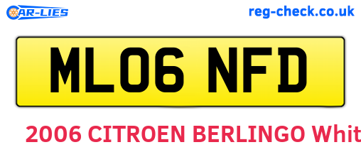 ML06NFD are the vehicle registration plates.