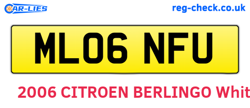 ML06NFU are the vehicle registration plates.
