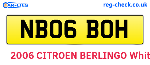 NB06BOH are the vehicle registration plates.