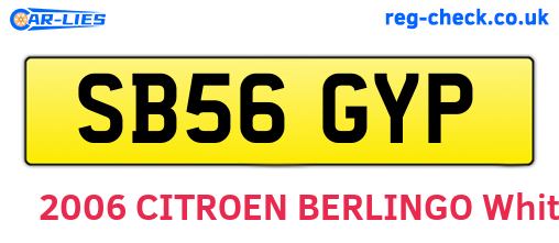 SB56GYP are the vehicle registration plates.