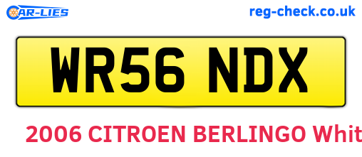 WR56NDX are the vehicle registration plates.