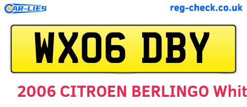 WX06DBY are the vehicle registration plates.