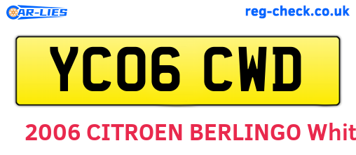 YC06CWD are the vehicle registration plates.