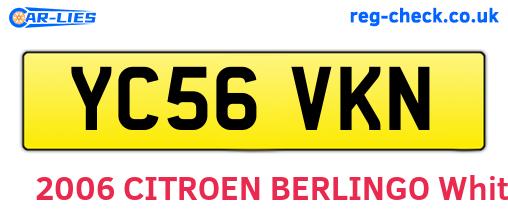 YC56VKN are the vehicle registration plates.