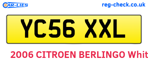 YC56XXL are the vehicle registration plates.