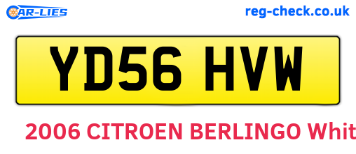 YD56HVW are the vehicle registration plates.