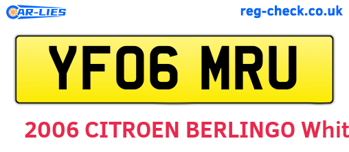 YF06MRU are the vehicle registration plates.