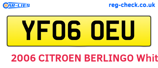YF06OEU are the vehicle registration plates.