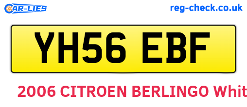 YH56EBF are the vehicle registration plates.