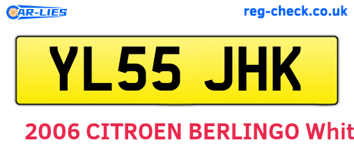 YL55JHK are the vehicle registration plates.