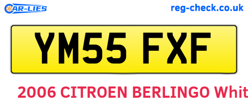 YM55FXF are the vehicle registration plates.