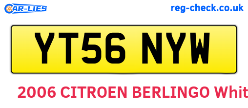 YT56NYW are the vehicle registration plates.