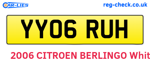 YY06RUH are the vehicle registration plates.