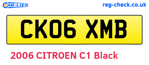 CK06XMB are the vehicle registration plates.