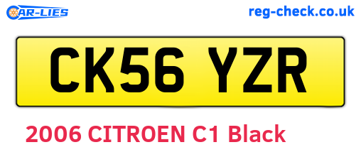 CK56YZR are the vehicle registration plates.