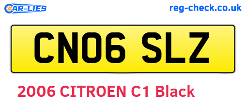 CN06SLZ are the vehicle registration plates.