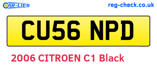 CU56NPD are the vehicle registration plates.