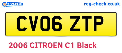 CV06ZTP are the vehicle registration plates.