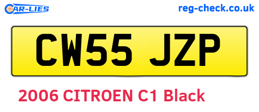 CW55JZP are the vehicle registration plates.