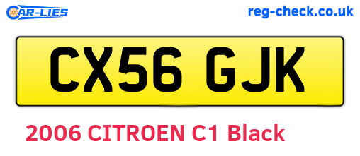 CX56GJK are the vehicle registration plates.