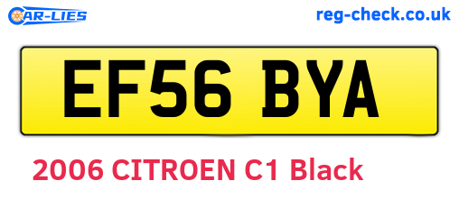 EF56BYA are the vehicle registration plates.