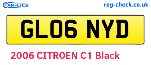 GL06NYD are the vehicle registration plates.