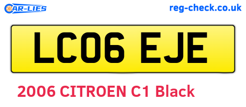 LC06EJE are the vehicle registration plates.