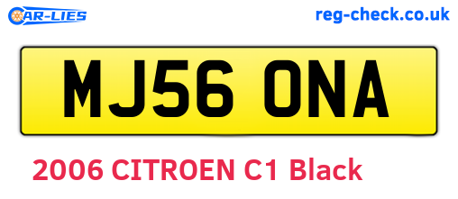 MJ56ONA are the vehicle registration plates.