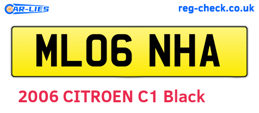 ML06NHA are the vehicle registration plates.