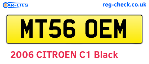 MT56OEM are the vehicle registration plates.