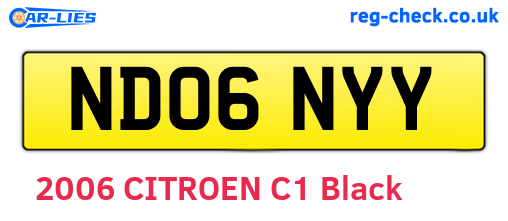 ND06NYY are the vehicle registration plates.
