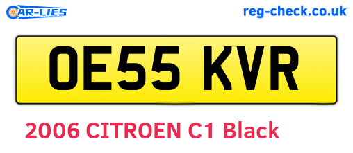 OE55KVR are the vehicle registration plates.