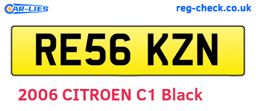 RE56KZN are the vehicle registration plates.