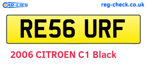 RE56URF are the vehicle registration plates.