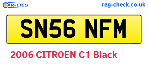 SN56NFM are the vehicle registration plates.