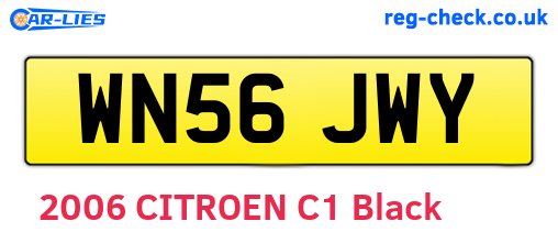 WN56JWY are the vehicle registration plates.