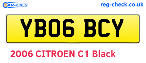 YB06BCY are the vehicle registration plates.