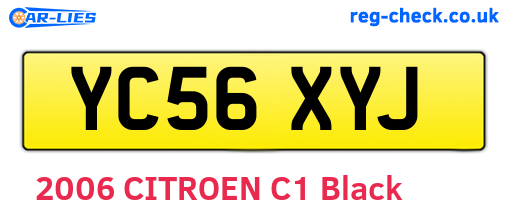 YC56XYJ are the vehicle registration plates.