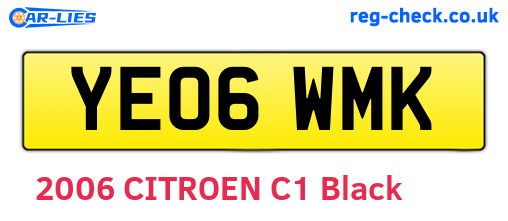 YE06WMK are the vehicle registration plates.