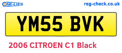 YM55BVK are the vehicle registration plates.
